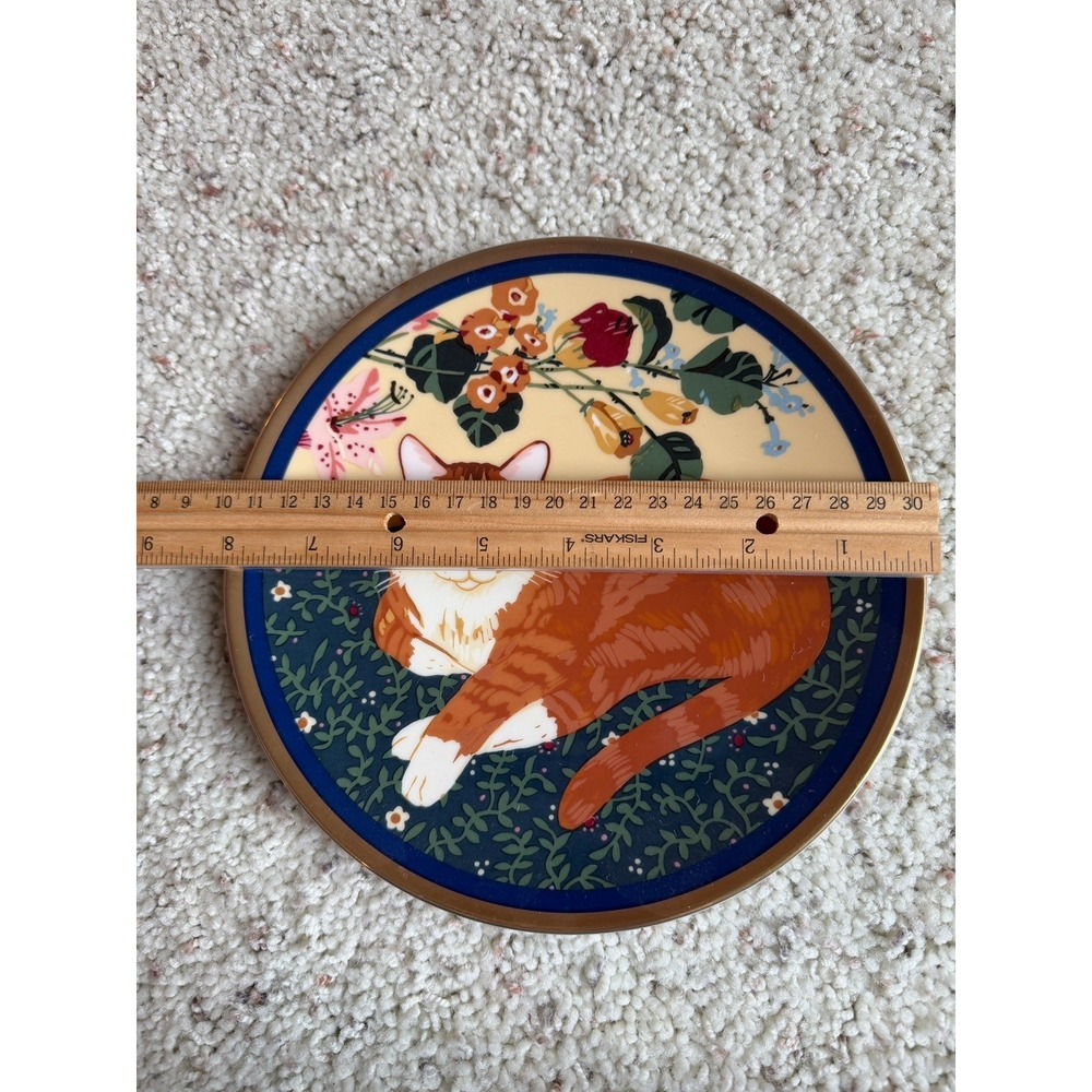 Orange Tabby Cat 8" decorative Ceramic Plate special gifts crowning touch Japan - Picture 2 of 5